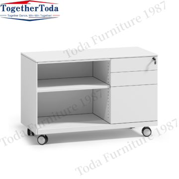 Three drawer open storage space Removable metal lockers