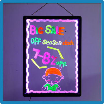 Advertisement of new electronic products advertising illuminated write on board message board