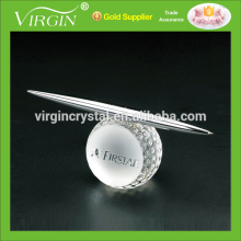 Beautiful Custom Crystal Golf Ball Pen Holder With Personalized Logo Engraved