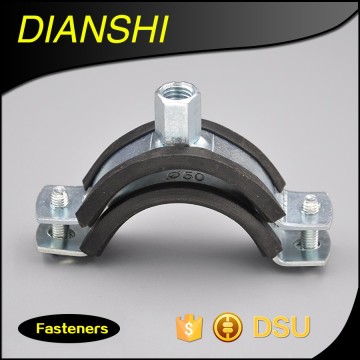 double pipe clamp with rubber saddle clamp rubber coated clamp