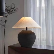 Wabi-Sabi Japanese Earthenware Table Lamp for Living Room and Bedroom