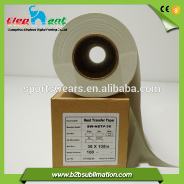 high quality ink and paper sublimation textile iron-on transfer paper in roll size