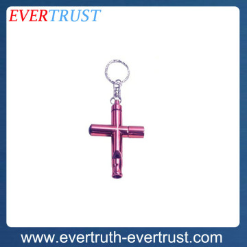 promotional emergency aluminum whistle key chain