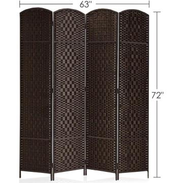 4 Panel wood room divider screen