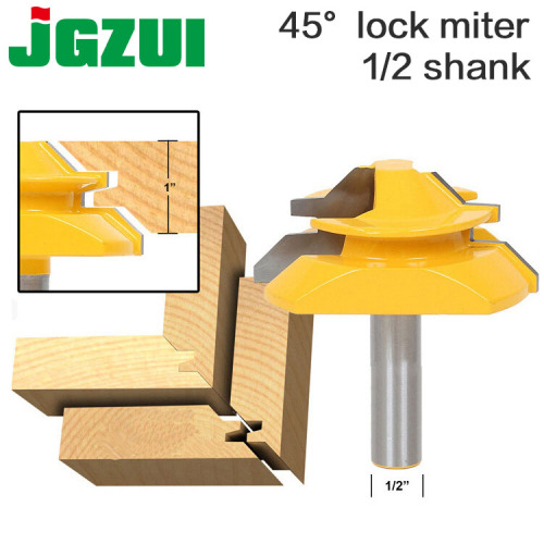 Large Lock Miter Router Bit - 45 Degree - 1" Stock - 1/2" Shank 12mm shank -Tenon Cutter for Woodworking Tools-RCT15293