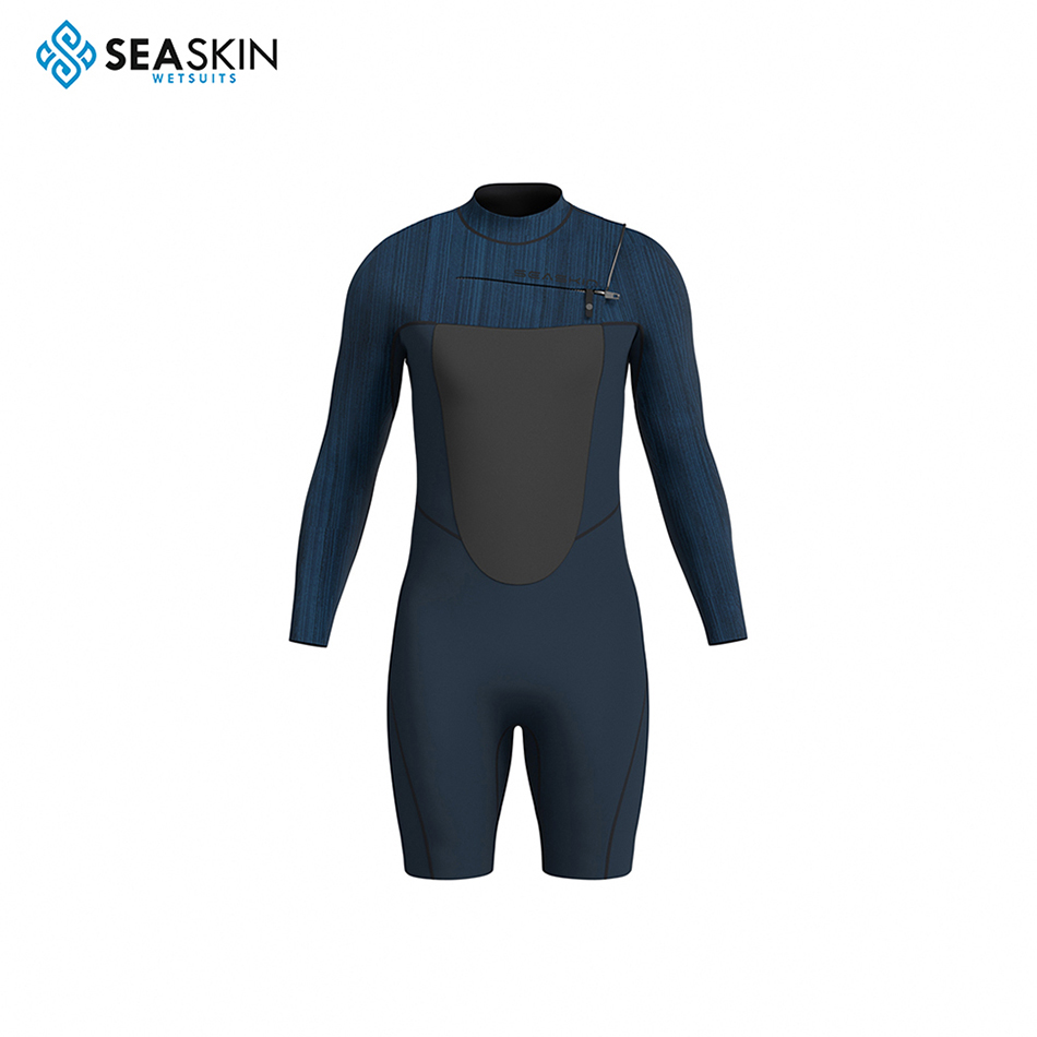 Seaskin Navy Color Neoprene แขนยาว Springsuit Wetsuit