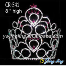 8"Large Rhinestone Big Tall Pageant Crowns