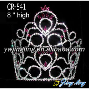 8"Large Rhinestone Big Tall Pageant Crowns