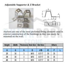 Stainless Steel 304, 316, 316L Marble and Granite Bracket