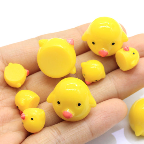 Artificial Yellow Mini Chicken Shape Resin Cabochon For Handmade Craft Beads Charms Kids Bedroom Ornaments Beads Spacer