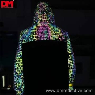 High Light Durable Reflective Printing Rainbow Fabric Reflective