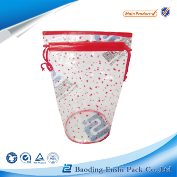soft clear zipper PVC pillow packing bag with plastic handle