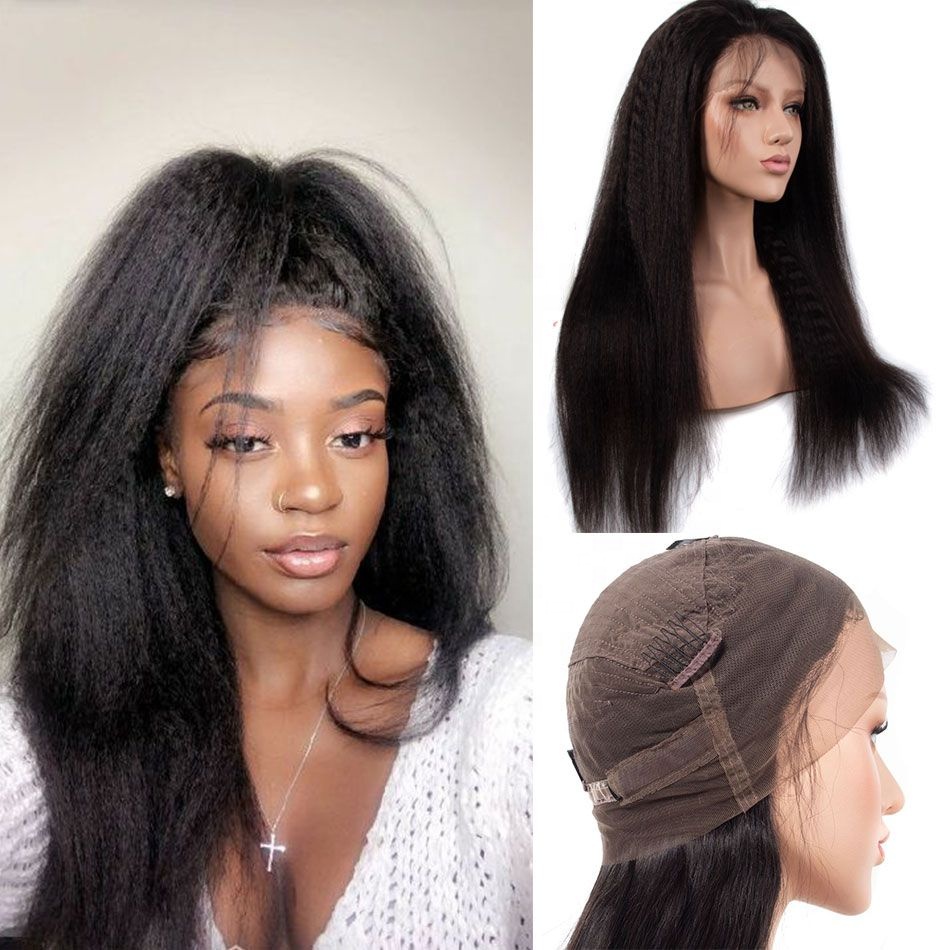 13*4 lace frontal 150% density kinky straight factory price hair wig