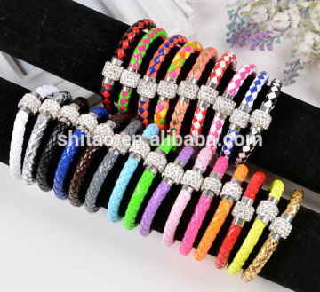 Colorful Leather Magnetic Bracelet