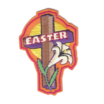 Easter Cross and Lily PVC Embroidery Emblem