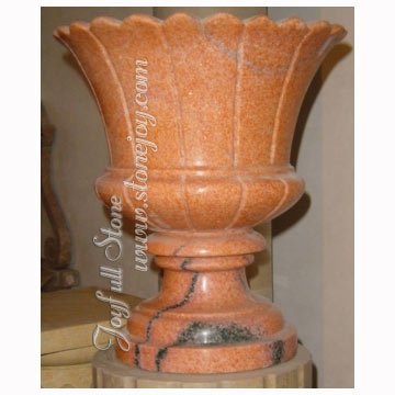Natural Stone Red Marble Garden Flowerpot and Planters