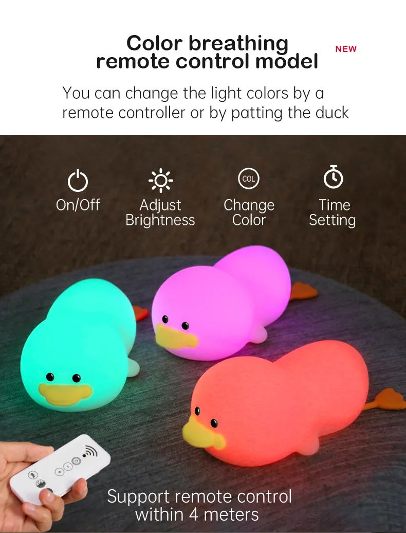 Charming Duck-Shaped Night Light for Children′s Sleep Space