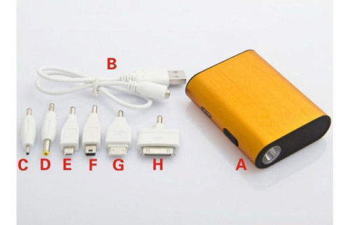 Led Portable Power Bank , Gold Smart Phone Charging Station