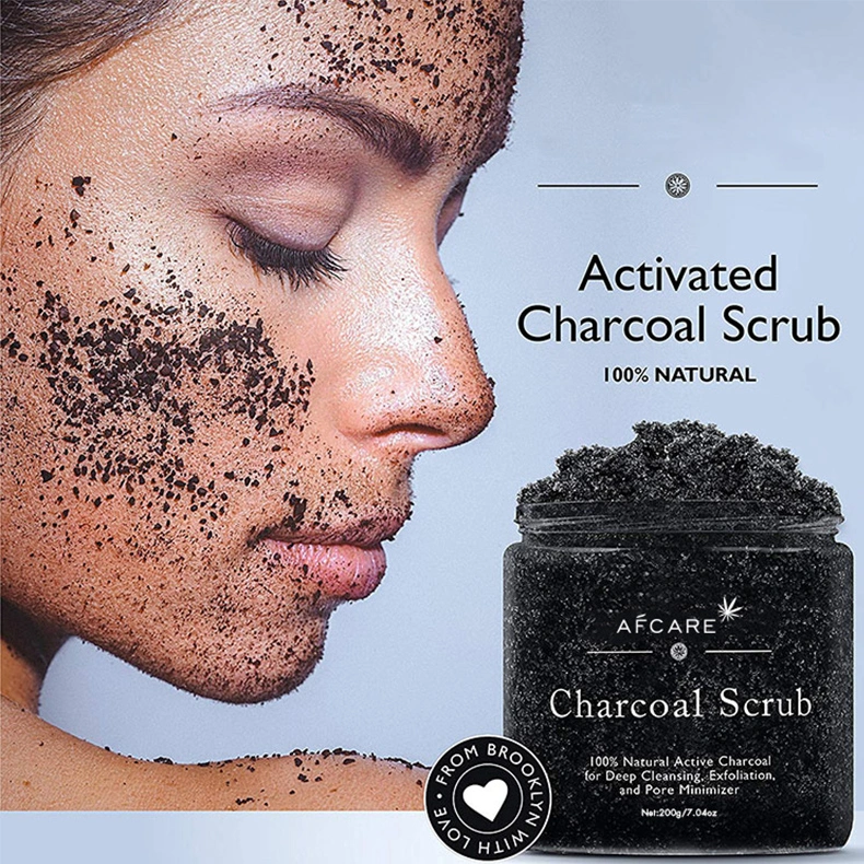 Wholesale Private Label Exfoliating Deep Cleansing Whitening Natural Organic Activated Bamboo Charcoal Face Body Scrub