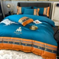 Embroidery+Printing Egypt Cotton Duvet Cover Set homeuse