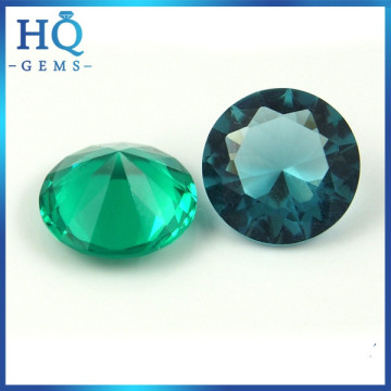 Wuzhou Round Cut Glass Gems Synthetic Water Blue Stone Green Glass Gems