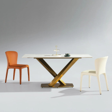 Modern Slate Solid Wood Dining Table Set with Chairs: Premium Restaurant Furniture