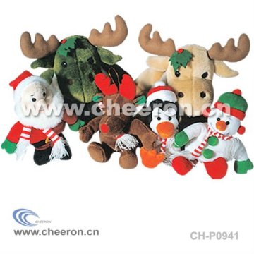 Plush Cow Toy, Christmas Plush Toy with Clothes