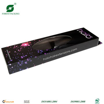 HAIR EXTENSION COLOR PACKAGING BOX WITH CLEAR WINDOW