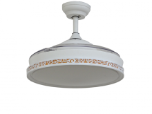 3-Blades White Ceiling Fan with White Lampshade