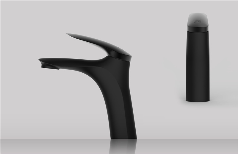 Single handle black basin mixer for bathroom