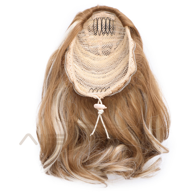 Aisi Hair Drawstring Ponytail Wrap Hairpieces Short Curly Clip In Ponytail Hair Extension Synthetic Hairpiece for Women