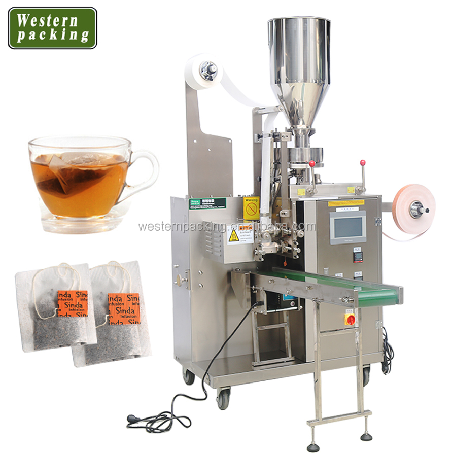 Automatic thread tea bag packing machine with string