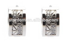 Factory price crystal beads stainless steel clip-on earring!
