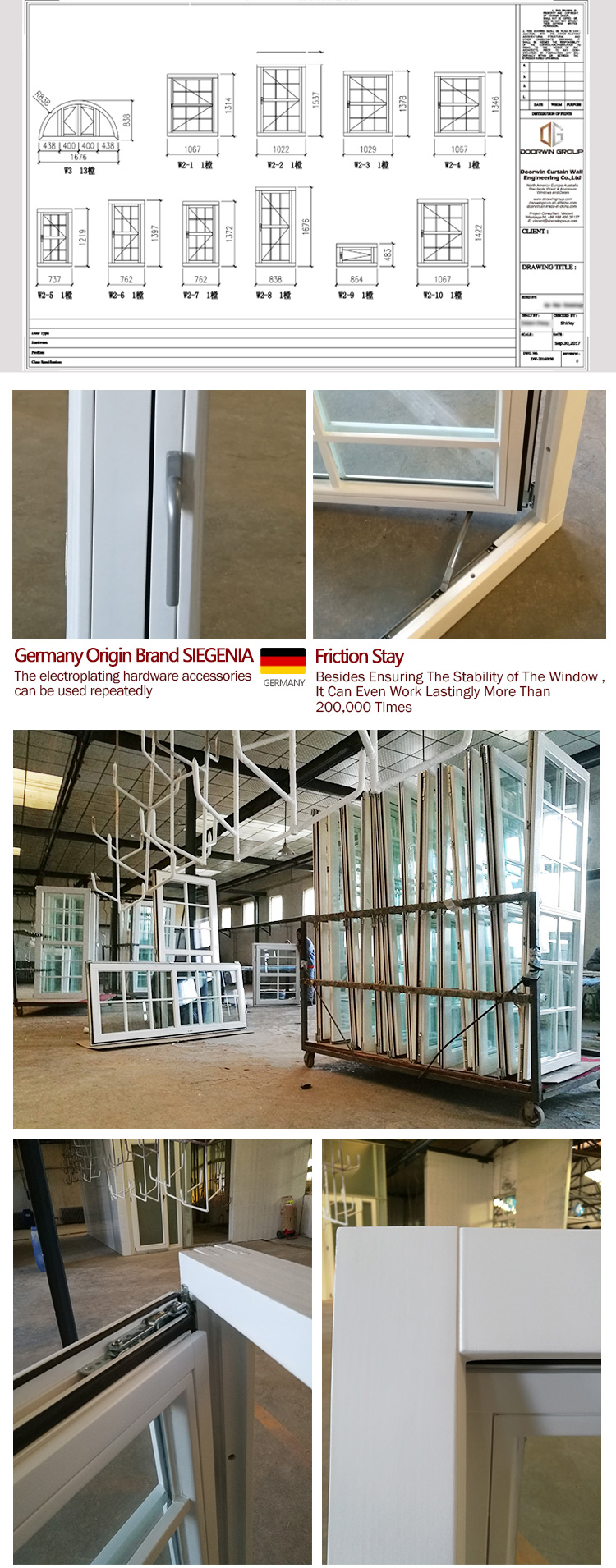 15 days lead time Doorwin Manufacture direct product and shipping Doorwin best double casement glass lower price windows