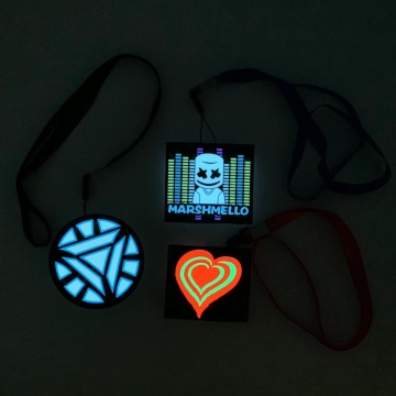 Glowing Custom EL Badge and LED Badges for School, Party, Club, Festival, Christmas