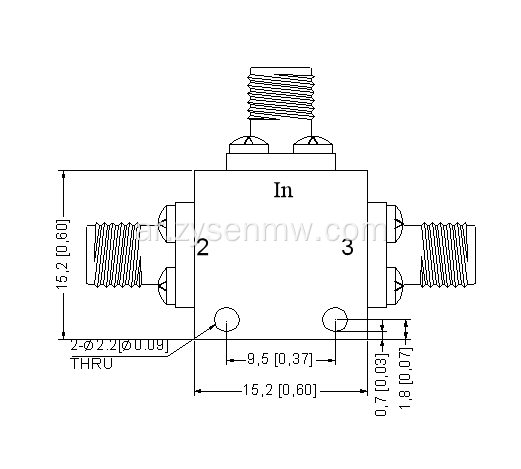 DC-40GHZ 2-Way مقسم الطاقة المقاوم