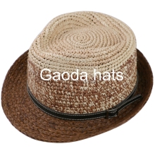 colourful paper straw fedoral hat/trilby straw fedora hats