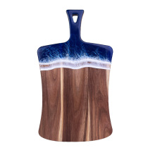 Luxury Epoxy Resin Acacia Wood Ocean Wave Cutting Board with Handle