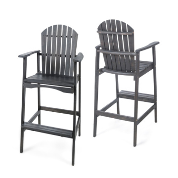 Outdoor Acacia Wood Adirondack Barstools