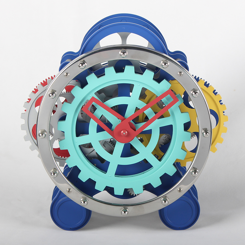 Colorful Round Gear Clock With Two Feet