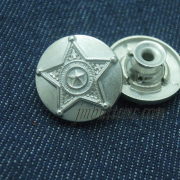 silver star types toggle fasteners denim metal buttons