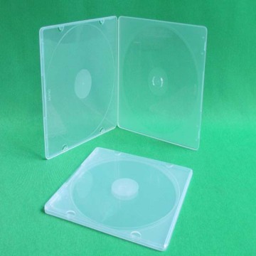 5mm pp cd case single/double transparent with outer clear plastic sleeve
