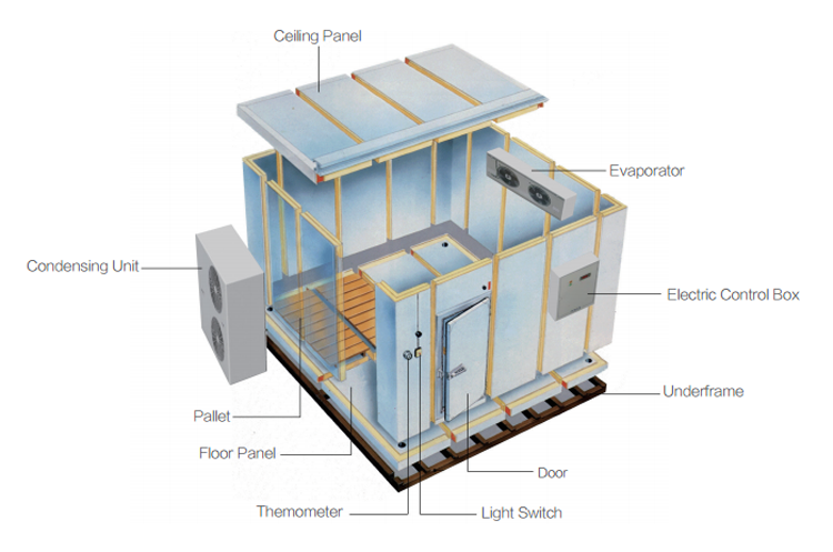 Low Cost Custom Reefer Blaster Freezer Cold Storage Room For Frozen Chicken Seafood Wild Boar Meat