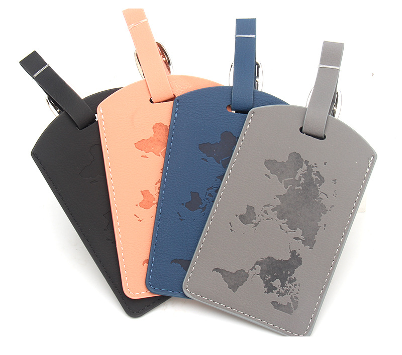 Modern Style Multi-Functional Travel Passport Bag Card Holder World Map RFID Passport Holder Luggage Tag Set Made of PU