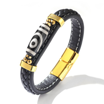 Fashionable Natural Tibetan Dzi Beads Bracelet