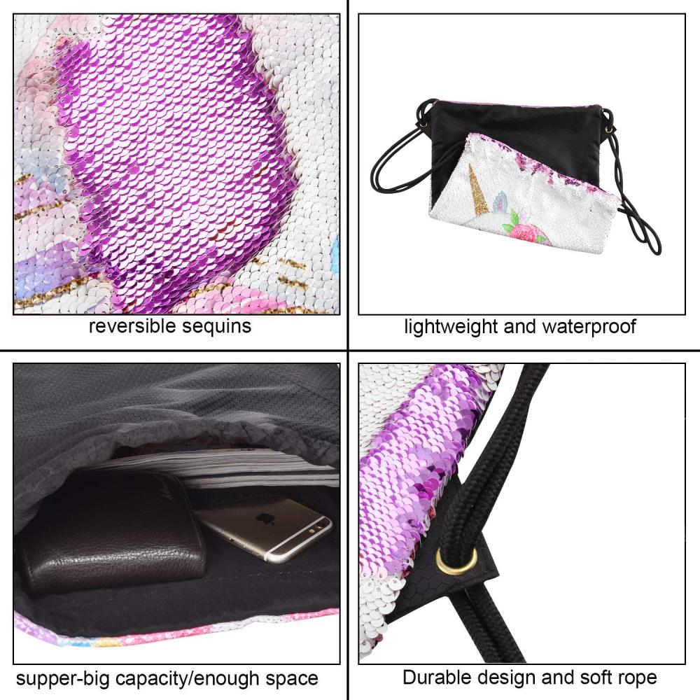 Unicorn Reversible Sequin Drawstring Bag 2 Unicorn Reversible Sequin Drawstring Bag 2