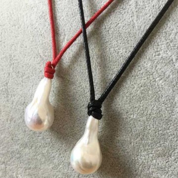 lovers Irregular shape Freshwater Pearl Pendant Hand woven rope 15*25mm PP0108