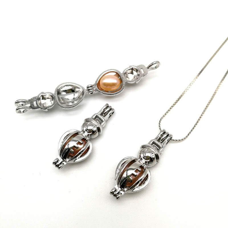 Snowman Pearl Cage Pendant