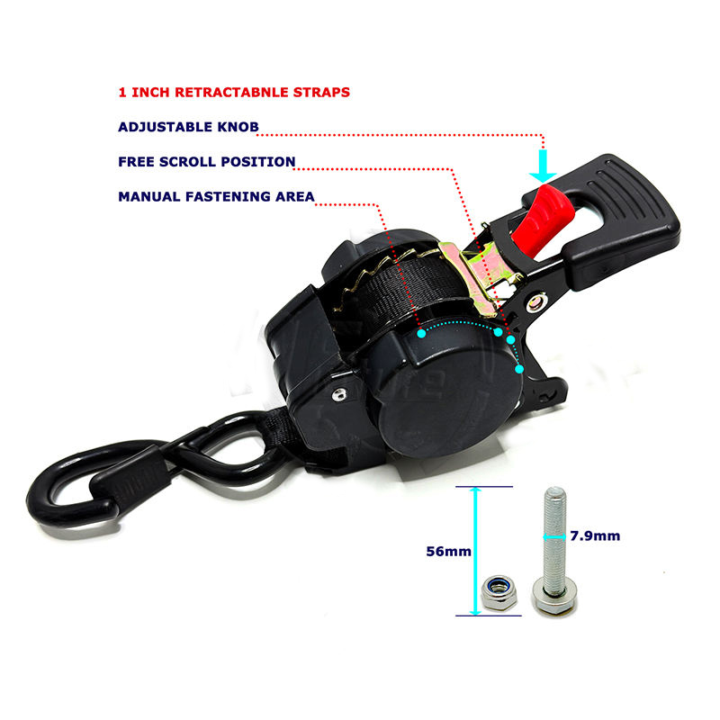 Geri Çekilebilir Cırcır Bağlama Kayışı3 Retractable Rachet Tie Down Strap3