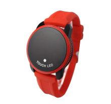 Unisex Touch Screen Led Watch Red Sports Led Mirror Watch Silicone Watchband